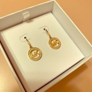 Michael Kors Pave Logo Earrings